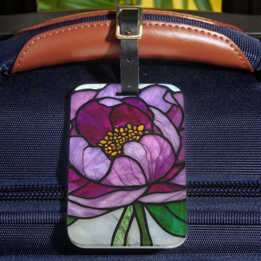 Purple Peony Stained  Bagagelabel (Voorkant Insitu 2)