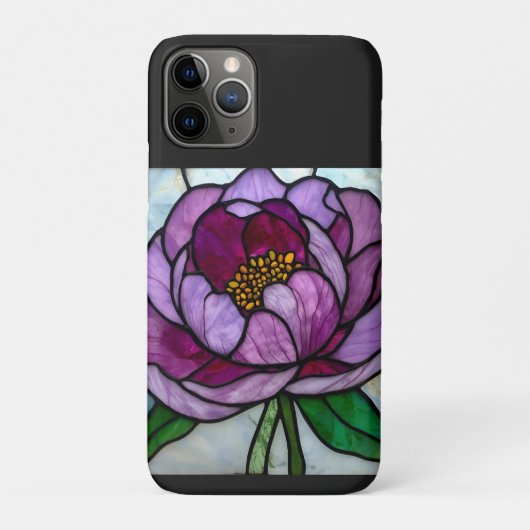 Purple Peony Stained Case-Mate iPhone Case (Achterkant)