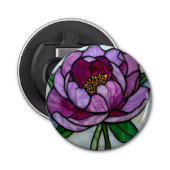 Purple Peony Stained Glass Button Flesopener (Voorkant)