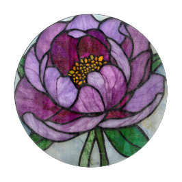 Purple Peony Stained Glass Snijplank