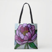 Purple Peony Stained  Tote Bag (Voorkant)