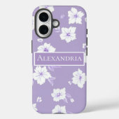 Purple Personalized Floral Phone Case (Achterkant)