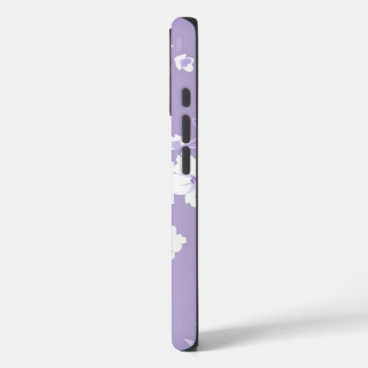 Purple Personalized Floral Phone Case (Achterkant / Links)