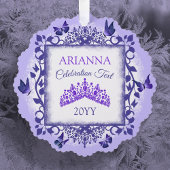 Purple Personalized Paper Ornament with Name