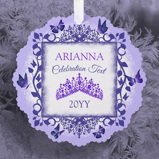 Purple Personalized Paper Ornament with Name