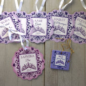Purple Personalized Paper Ornament with Name