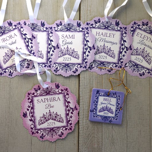 Purple Personalized Paper Ornament with Name