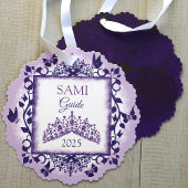 Purple Personalized Paper Ornament with Name Kaart
