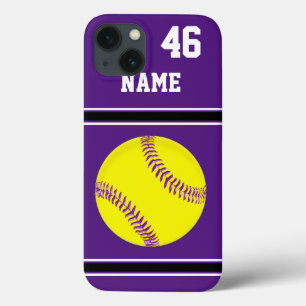 Purple Personalized Softball iPhone Cases