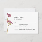 Purple Petunia Floral Wedding RSVP Card (Voorkant)