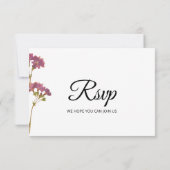 Purple Petunia Floral Wedding RSVP Card Kaartje (Achterkant)