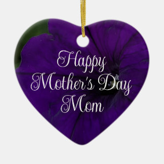 Purple Petunia Photo Best Mom Ever Mother's Day Keramisch Ornament