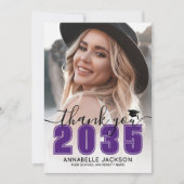 Purple Photo Graduation Bedankkaart (Voorkant)