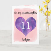 Purple Pink 11th Birthday Granddaughter Kaart (Gele Bloem)