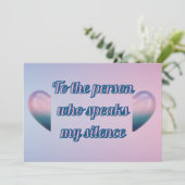 Purple pink 3D Heart Romantic Silence Greeting  Feestdagenkaart (Staand voorkant)