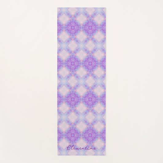 Purple Pink Abstract Mandala Kaleidoscopic Pattern Yogamat (Voorkant)