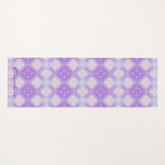 Purple Pink Abstract Mandala Kaleidoscopic Pattern Yogamat (Voorkant (horizontaal))