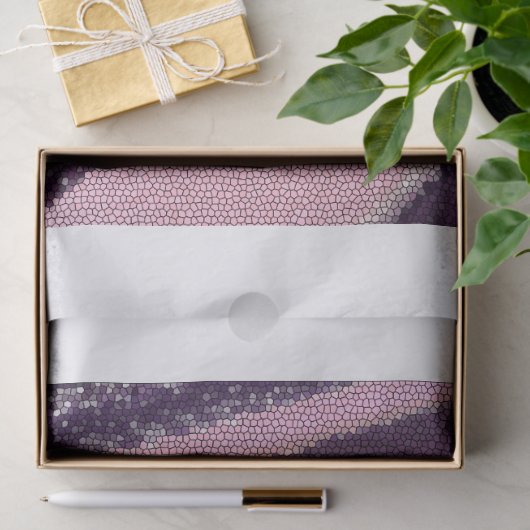 Purple pink abstract stripes with elegant sparkle tissuepapier (Geschenk)