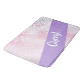 Purple, pink and white schaduwglitter badmat (Gekanteld)