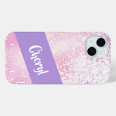 Purple, pink and white schaduwglitter Case-Mate iPhone case (Achterkant (horizontaal))