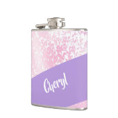 Purple, pink and white schaduwglitter heupfles (Links)