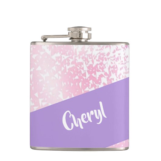 Purple, pink and white schaduwglitter heupfles (Voorkant)