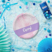 Purple, pink and white schaduwglitter papieren bordje (Feest)