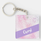 Purple, pink and white schaduwglitter sleutelhanger (voorkant)