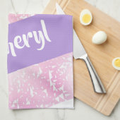 Purple, pink and white schaduwglitter theedoek (Quarter Fold)