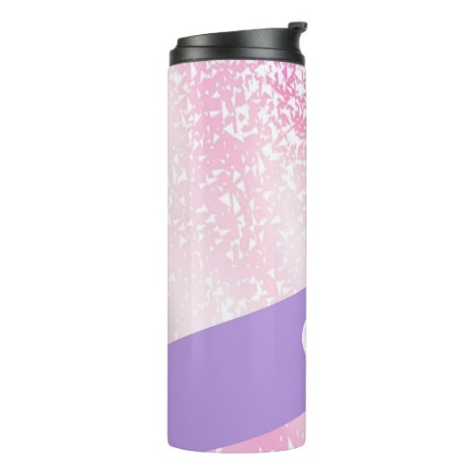 Purple, pink and white schaduwglitter thermosbeker (Gedraaid links)