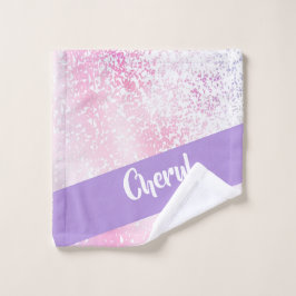 Purple, pink and white schaduwglitter washandje