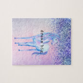 Purple Pink Blue Schabre Unicorn Glitter Legpuzzel (Horizontaal)