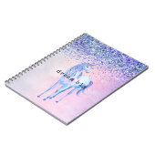 Purple Pink Blue Schabre Unicorn Glitter Notitieboek (Linkerzijde)