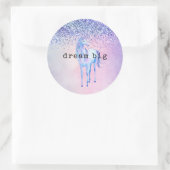 Purple Pink Blue Schabre Unicorn Glitter Ronde Sticker (Tas)
