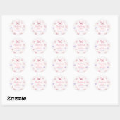 Purple Pink Bow Butterfly Birthday Party Ronde Sticker (Vel)