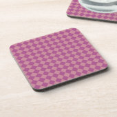 Purple Pink Checker Diamond Pattern Bier Onderzetter (Linkerzijde)