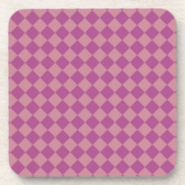 Purple Pink Checker Diamond Pattern Bier Onderzetter