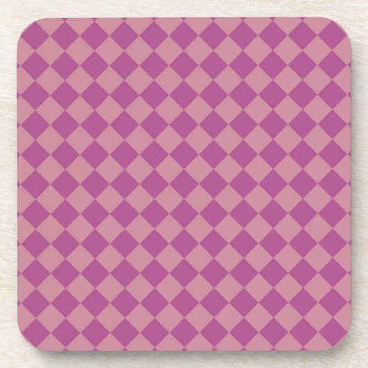 Purple Pink Checker Diamond Pattern Bier Onderzetter (Voorkant)