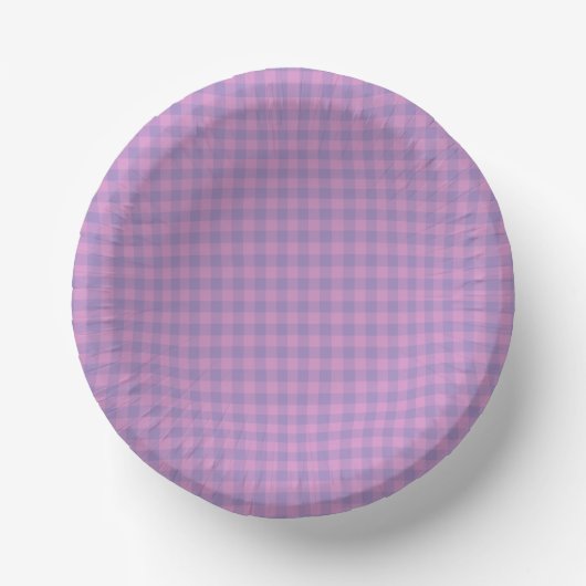 Purple Pink Checkerboard Pattern Papieren Kommen (Voorkant)