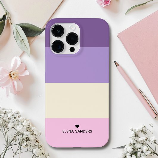 Purple Pink Cream Stripes Modern Style for her Case-Mate iPhone Case