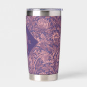 Purple Pink Floral William Morris Elegant Monogram Geïsoleerde Drinkbeker (Links)