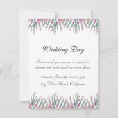  purple pink green  watercolor flowers kaart (Achterkant)