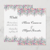  purple pink green  watercolor flowers kaart (Voorkant / Achterkant)