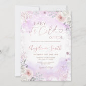 Purple Pink It’s Cold Outside Winter Baby Shower  Kaart (Voorkant)