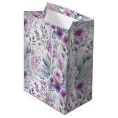 Purple, Pink, Lavender Floral  Medium Cadeauzakje (Voorkant Gekanteld)