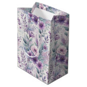 Purple, Pink, Lavender Floral  Medium Cadeauzakje (Achterkant Gekanteld)