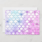 Purple Pink Modern Glitter Mermaid Baby Shower Kaart (Achterkant)