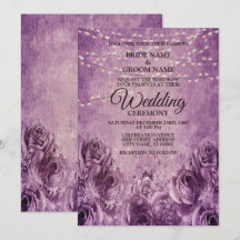 Purple Pink Roses floral Lilac Vintage Wedding