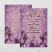 Purple Pink Roses Floral Lilac Vintage Wedding
