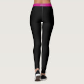 Purple Pink Side Stripe Black Leggings (Achterkant)